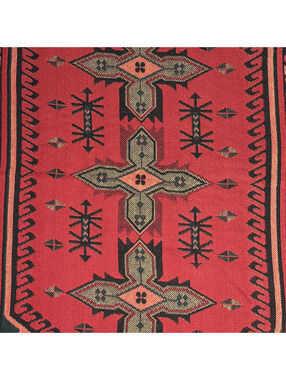Vintage Bob Timberlake Woven Tapestry Throw Blanket Red
